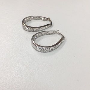Silver rhinestone earrings